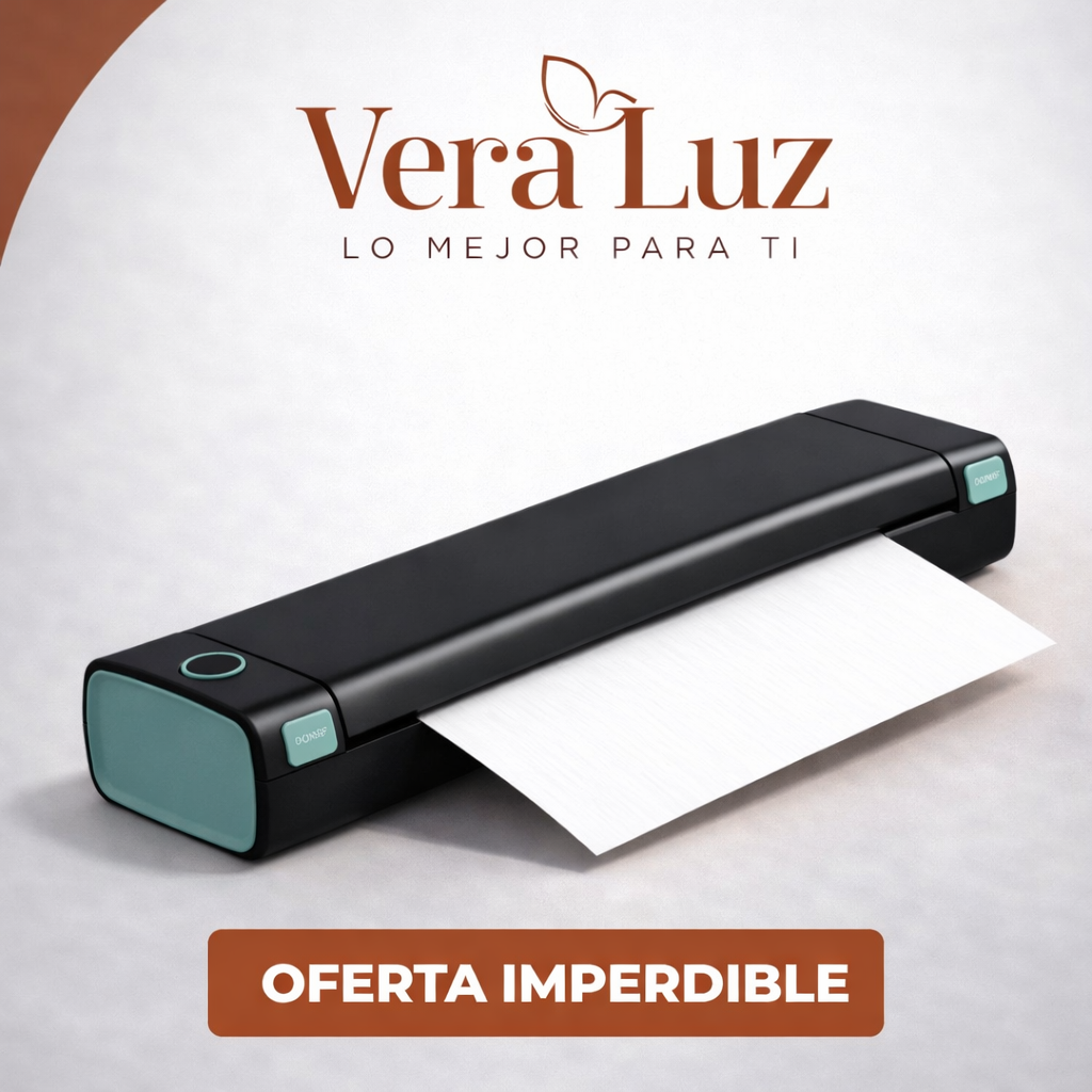 Mini impresora portátil PrintGo™ con Bluetooth y alta definición, sin cartucho