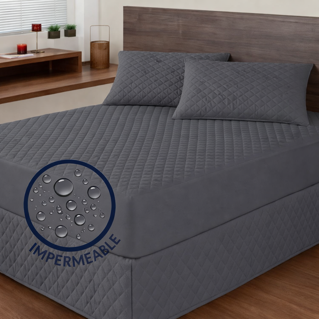 [COMPRÁ 1, LLEVÁ 3] Hydra Soft™ Juego de Cama Impermeable Premium – Sábana Ajustable + 2 Fundas